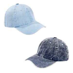 Gorra de mezclilla, ejemplo de gorras personalizadas con materiales casuales para uniformes y regalos promocionales.