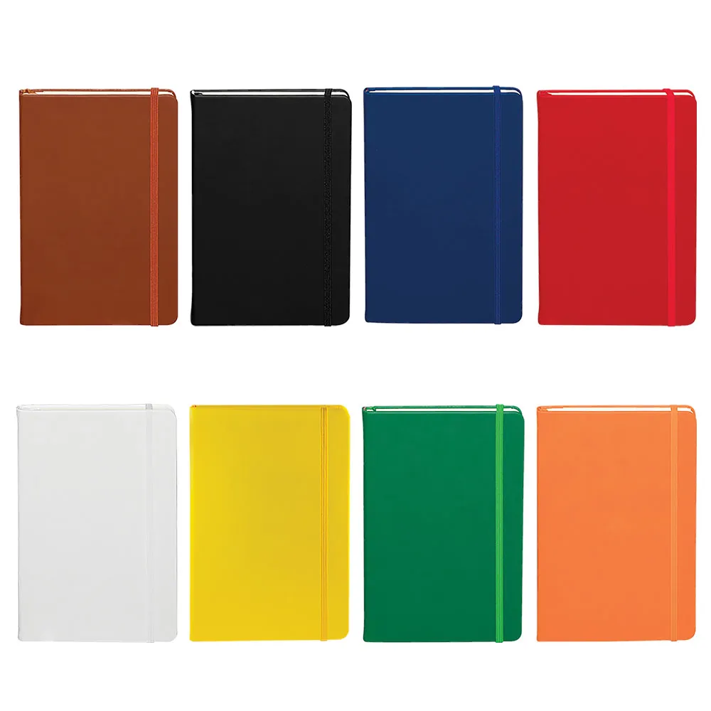 Agendas de colores vibrantes para personalizar como artículos promocionales corporativos para clientes o empleados.