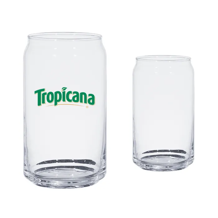 Vaso de cristal listo para personalizar mediante serigrafía, ideal para branding, regalos corporativos y artículos promocionales.