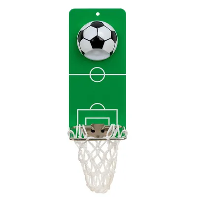 Destapador con diseño de cancha de fútbol, como artículos promocionales mundial 2026, práctico para abrir bebidas.