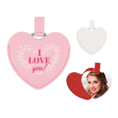 Llaveros día del amor y la amistad en forma de corazón con espejo incluido para regalo útil para empresas.